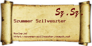 Szummer Szilveszter névjegykártya